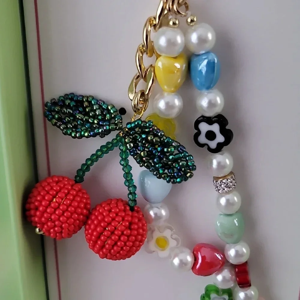 Cherry Beaded Key Holder